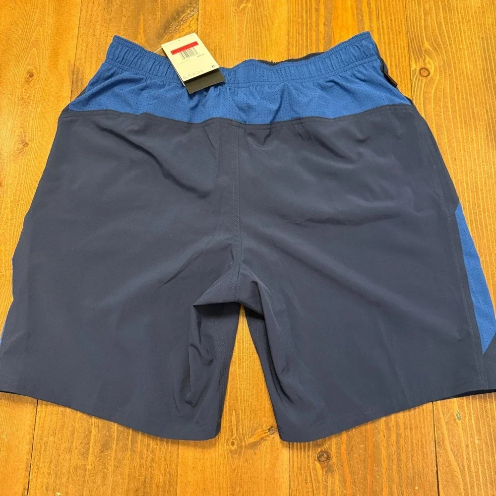 NIKE Swim Men's Swim Trunks Shorts Blue NESSA482 Mesh Brief Lined Size Large NWT